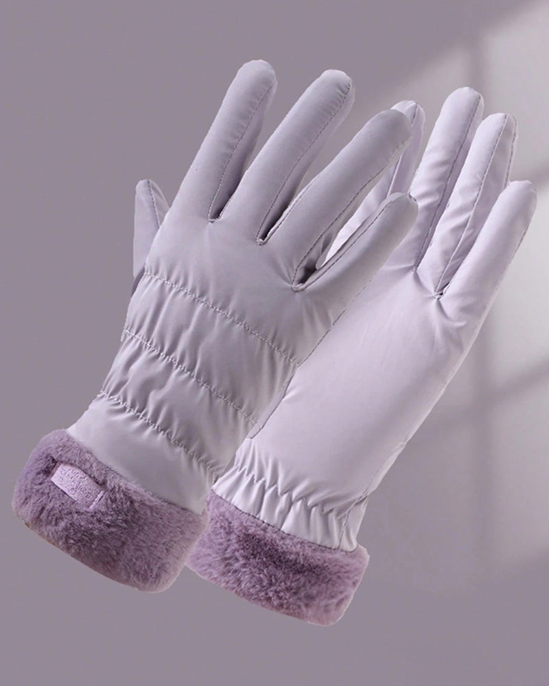 Warm Gloves Velvet Thickened Outgoing Windproof Water-repellent Ski Gloves