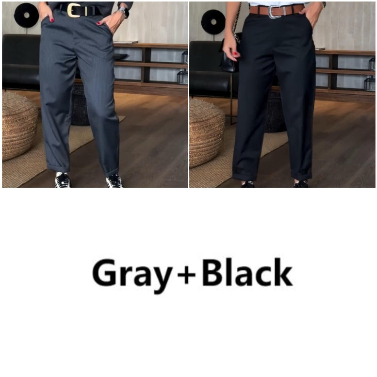 ?Women's High Waist Casual Straight Blazer Pants