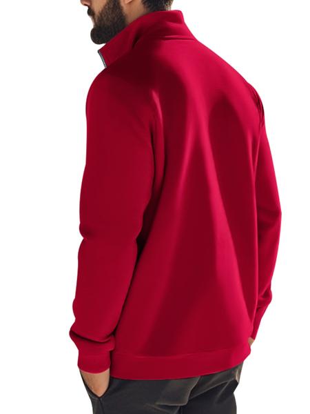 Men's Solid Half Zip Up Sweatshirt Loose Casual Long Sleeve