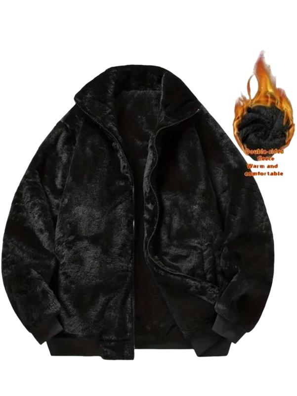 GGT Men's Winter Mink Fur Coat Imitation Mink Velvet Thick Warm Short Jacket