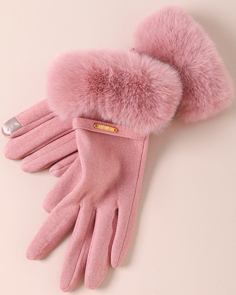 Warm Gloves Thickened Hair Cold-proof Outdoor Windproof Heat Storage Touch Screen Gloves