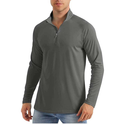 Men's  Zip Shirt  Quick Dry Lightweight Long Clothing Sports Casual Wear