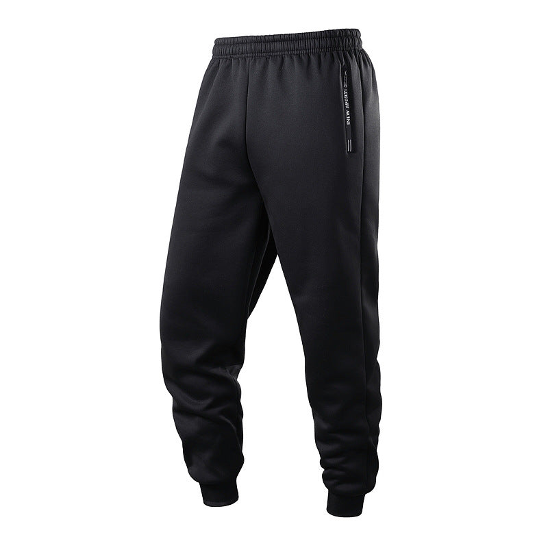 KZZ  Men's Casual Pants: Drawstring cuffs, zippered pockets,  men's casual pants.