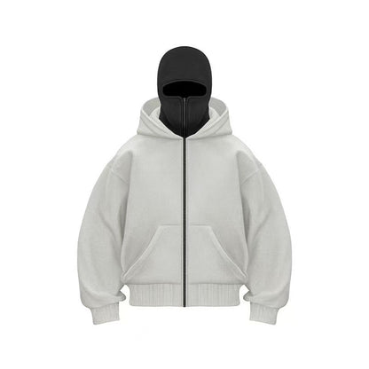 Jacket Zip Up Fashion Double Layer Hoodie Hip Hop Outerwear Jacket