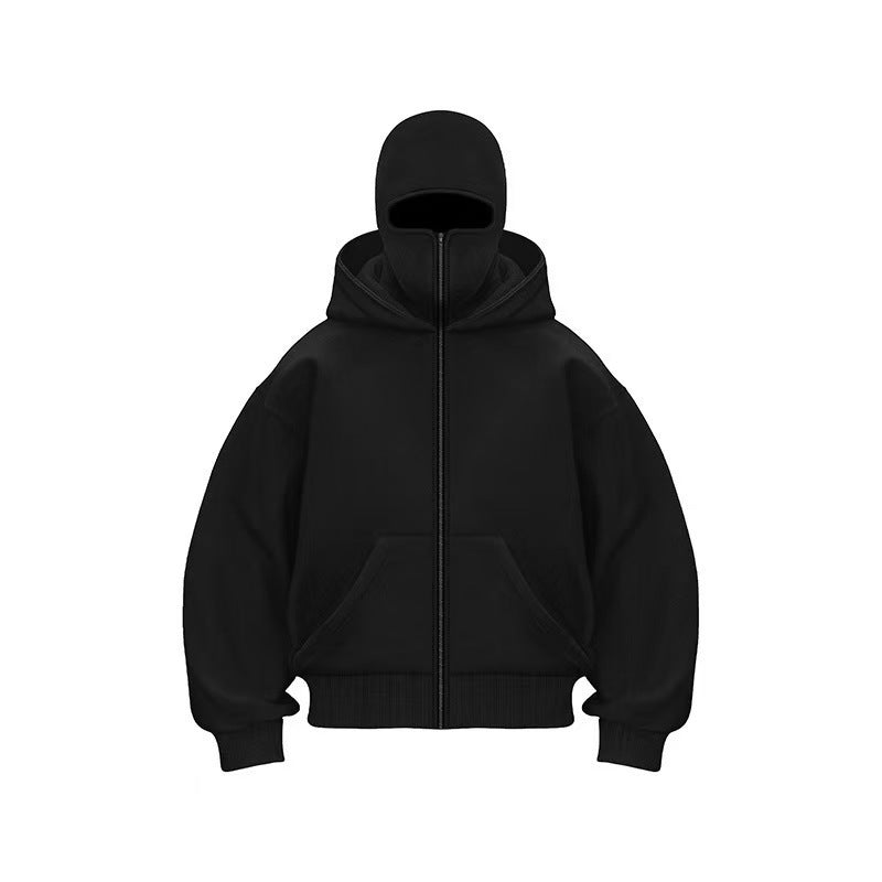 Jacket Zip Up Fashion Double Layer Hoodie Hip Hop Outerwear Jacket