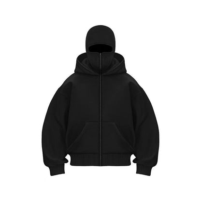 Jacket Zip Up Fashion Double Layer Hoodie Hip Hop Outerwear Jacket