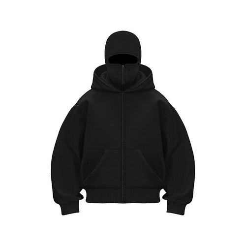 Jacket Zip Up Fashion Double Layer Hoodie Hip Hop Outerwear Jacket
