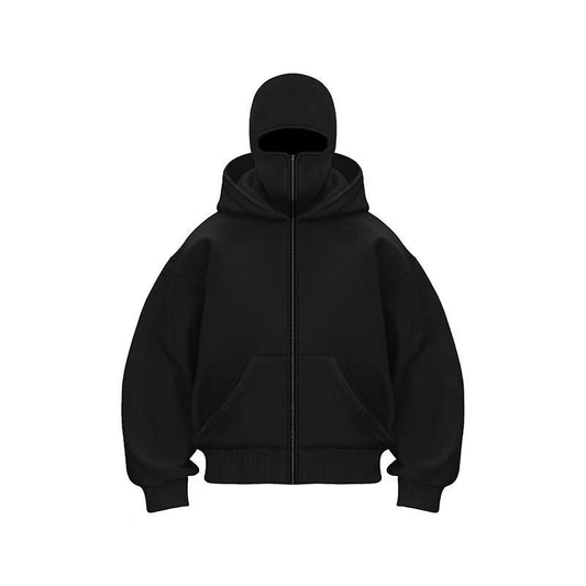 Jacket Zip Up Fashion Double Layer Hoodie Hip Hop Outerwear Jacket