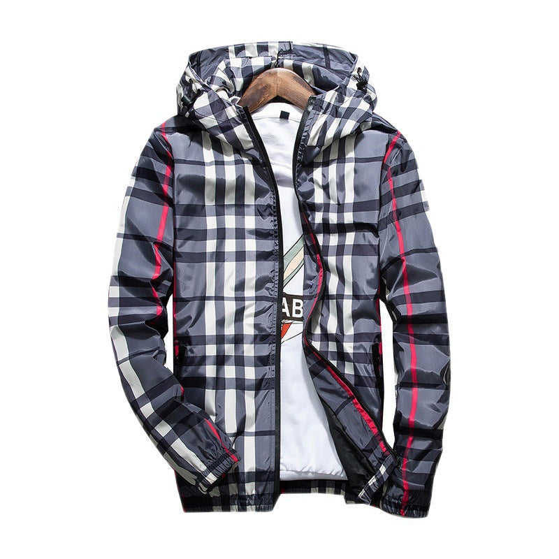 Men's Lightweight Hooded Jacket, Zip-Up Windbreaker
