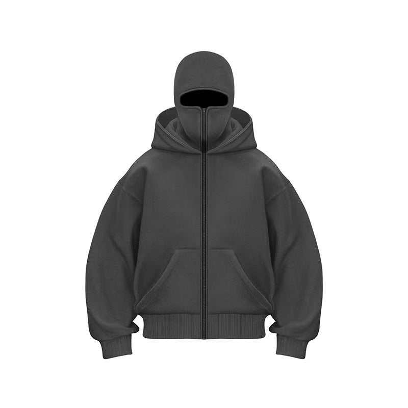 Jacket Zip Up Fashion Double Layer Hoodie Hip Hop Outerwear Jacket