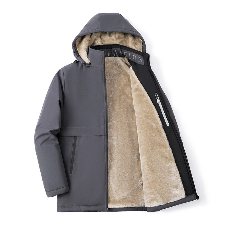 Men's Solid Thermal Lined Zip Up Heated Jacket