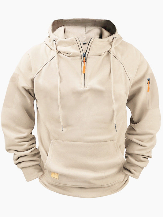 GGT Men's Regular Fit Patched Pocket Drawstring Hoodie