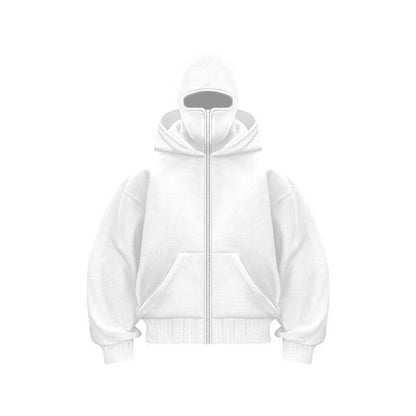 Jacket Zip Up Fashion Double Layer Hoodie Hip Hop Outerwear Jacket