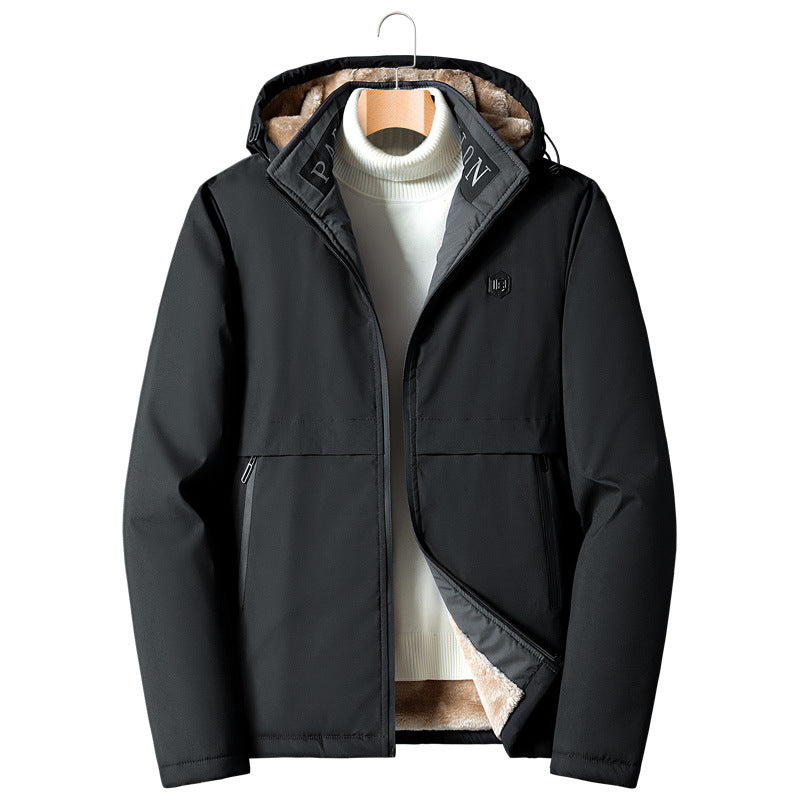 Men's Solid Thermal Lined Zip Up Heated Jacket