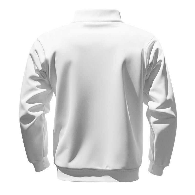 Men's Solid Half Zip Up Sweatshirt Loose Casual Long Sleeve