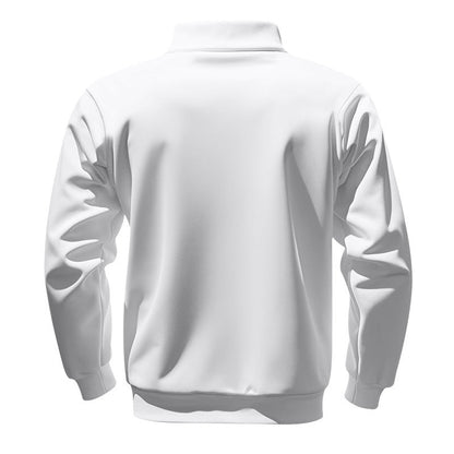 Men's Solid Half Zip Up Sweatshirt Loose Casual Long Sleeve