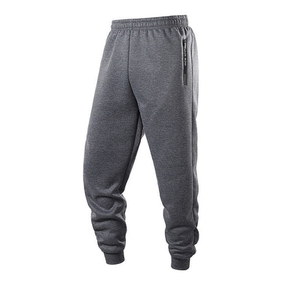 KZZ  Men's Casual Pants: Drawstring cuffs, zippered pockets,  men's casual pants.