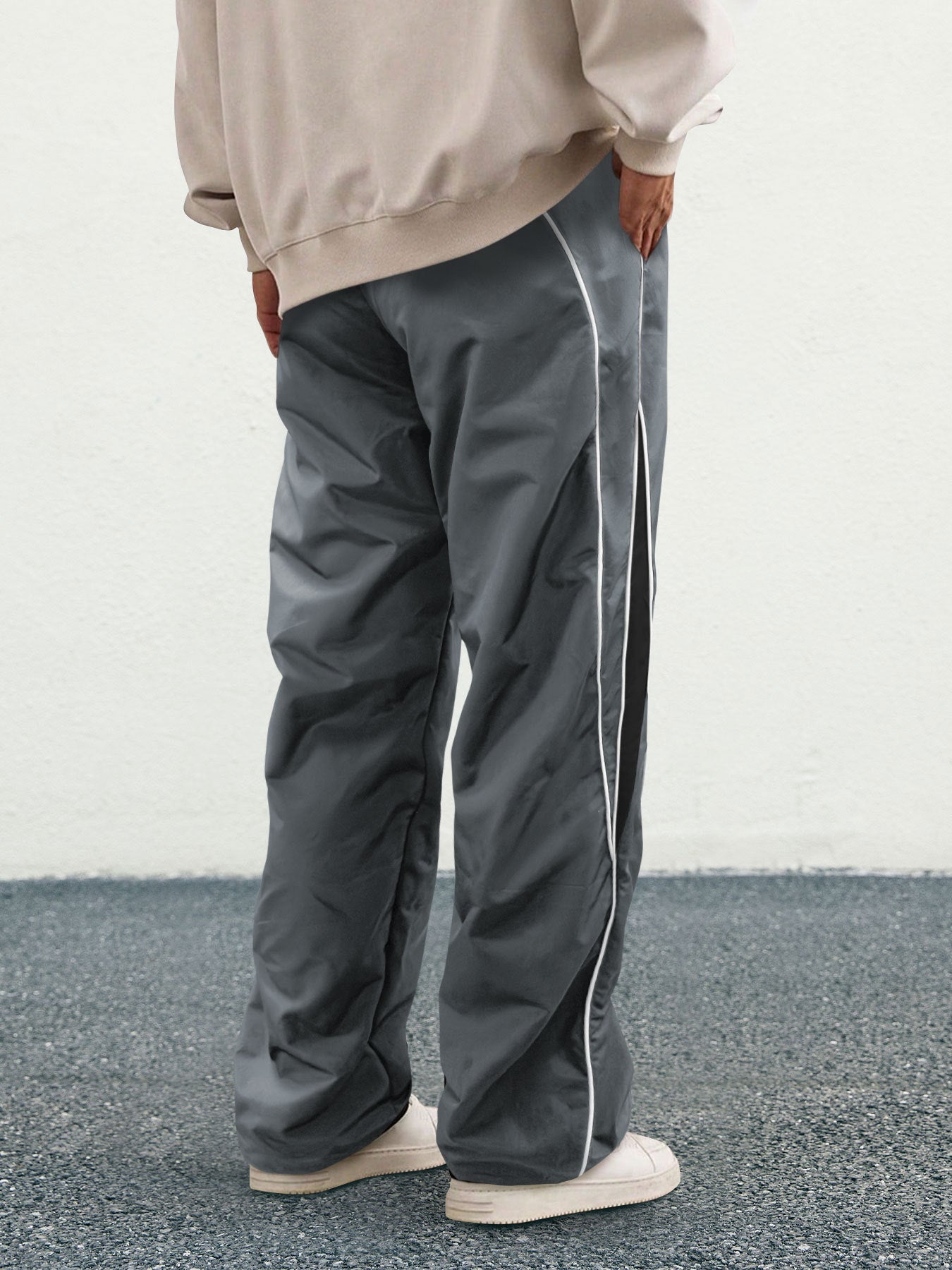 Men's Letter Patchwork Side Stripe Drawstring Waist Pants