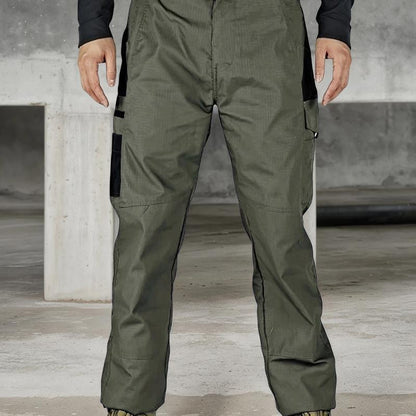 GGT Men's Solid Print Pocket Zipper Waterproof Tactical Work Pants