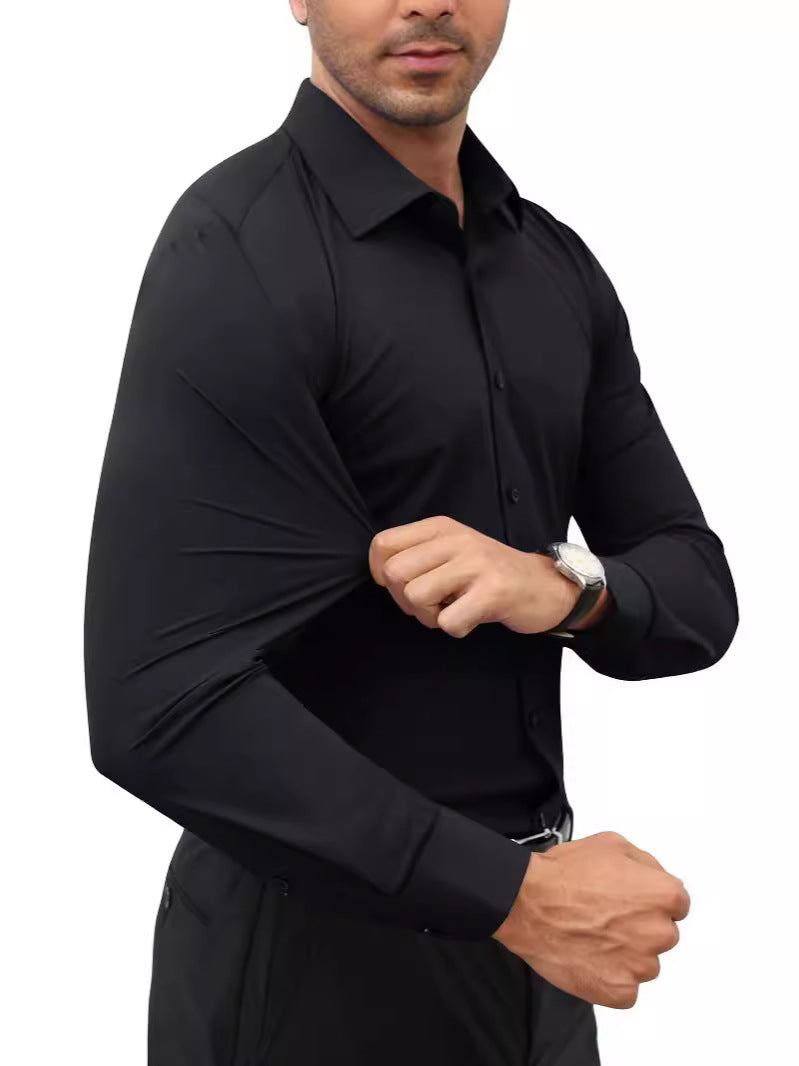GGT Men's Super Stretch Dress Shirt, Quick-Drying, Breathable and Wrinkle-Resistant