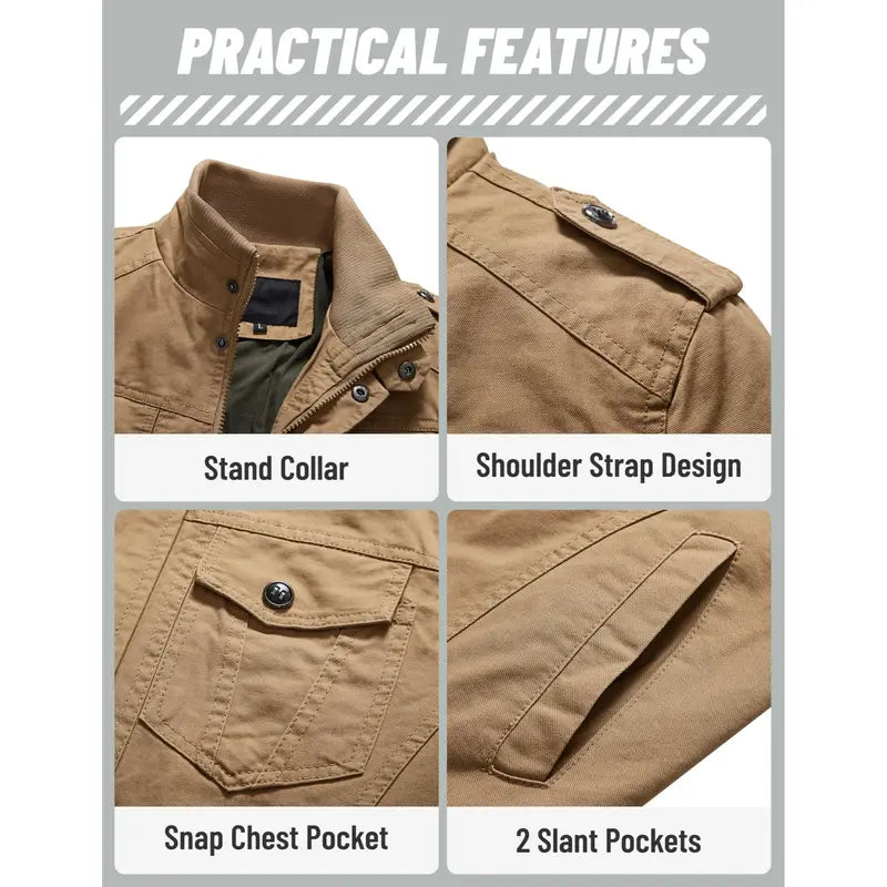 Autumn men's casual windbreaker jacket workwear stand collar bomber jacket