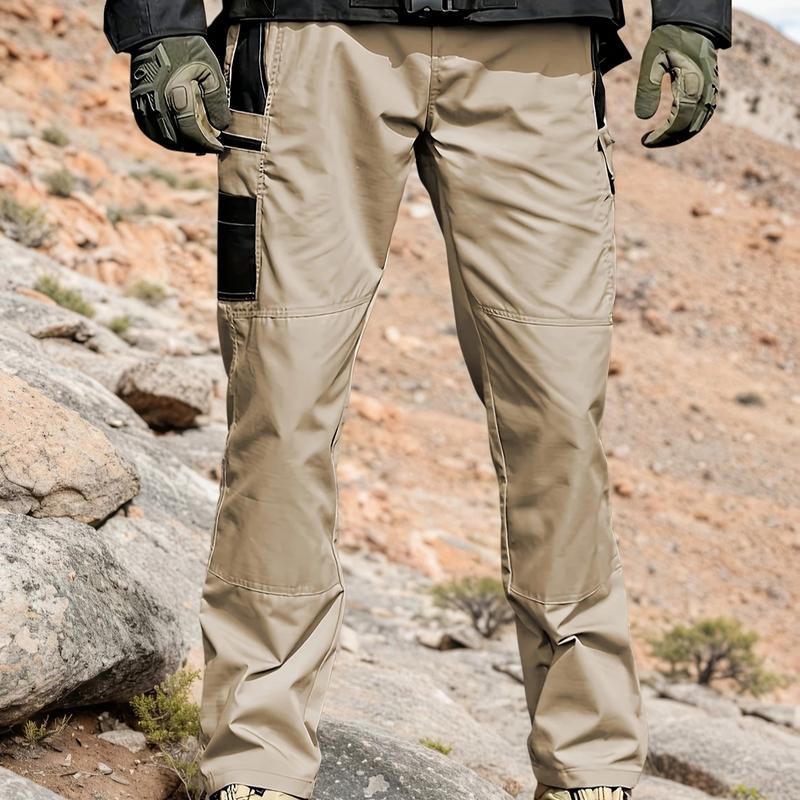 GGT Men's Solid Print Pocket Zipper Waterproof Tactical Work Pants