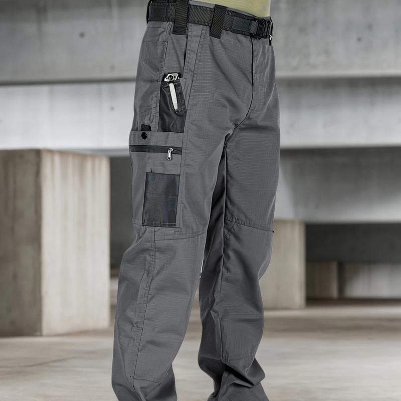 GGT Men's Solid Print Pocket Zipper Waterproof Tactical Work Pants