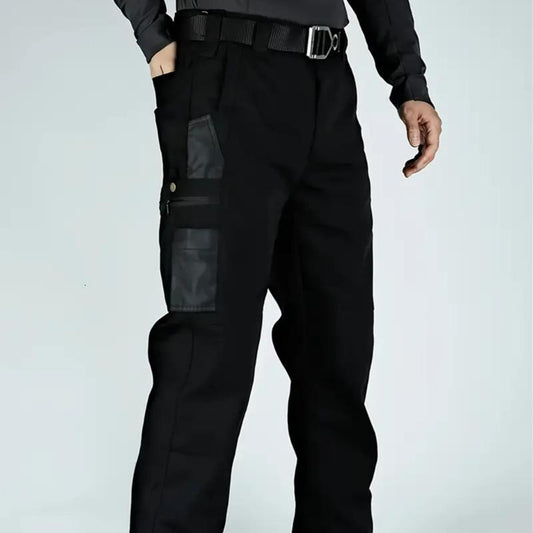 GGT Men's Solid Print Pocket Zipper Waterproof Tactical Work Pants