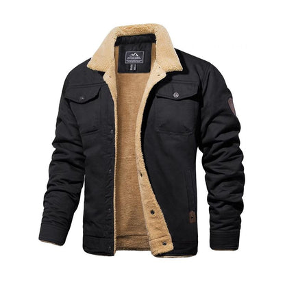GGT Men's Winter Jacket, Multi-Pocket Casual Collar Men's Top
