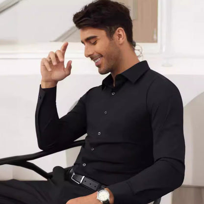 GGT Men's Super Stretch Dress Shirt, Quick-Drying, Breathable and Wrinkle-Resistant