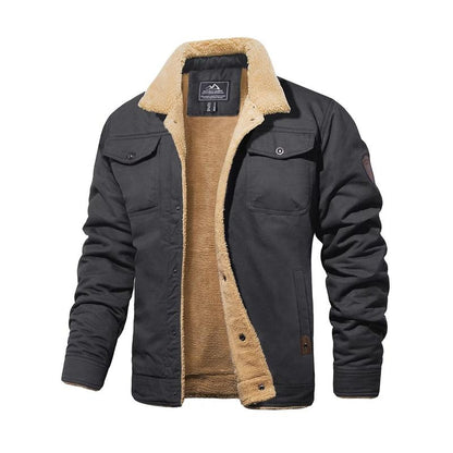 GGT Men's Winter Jacket, Multi-Pocket Casual Collar Men's Top