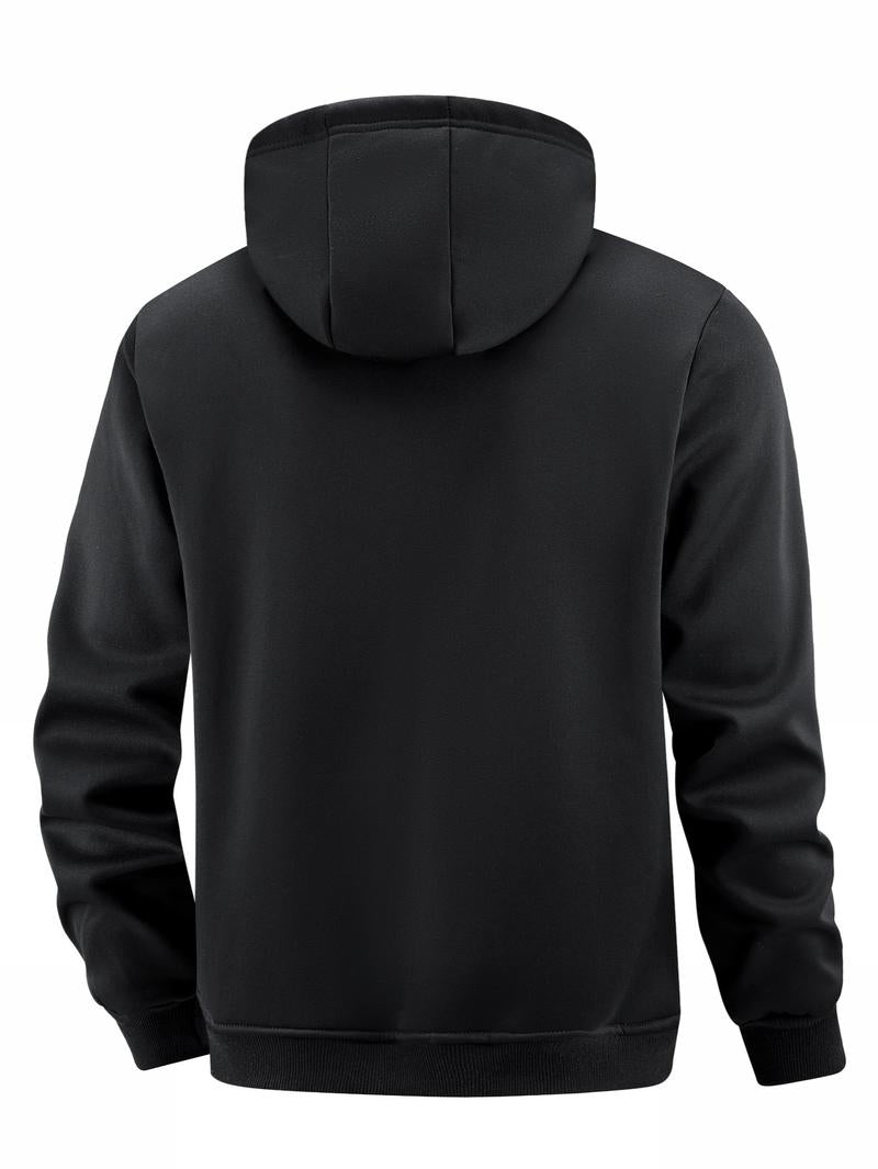 GGT Men's winter hooded jacket, multi-pocket casual lapel men's top