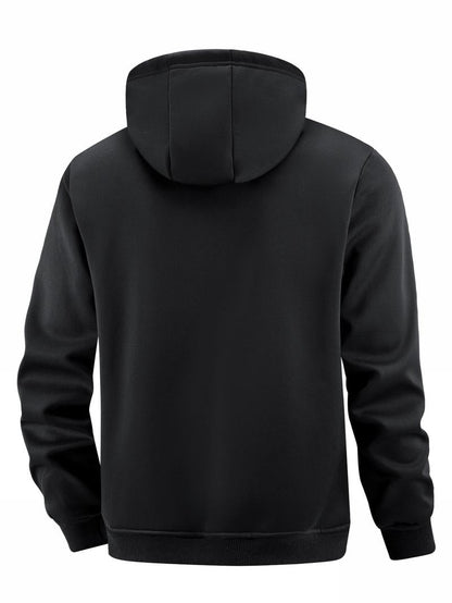 GGT Men's winter hooded jacket, multi-pocket casual lapel men's top