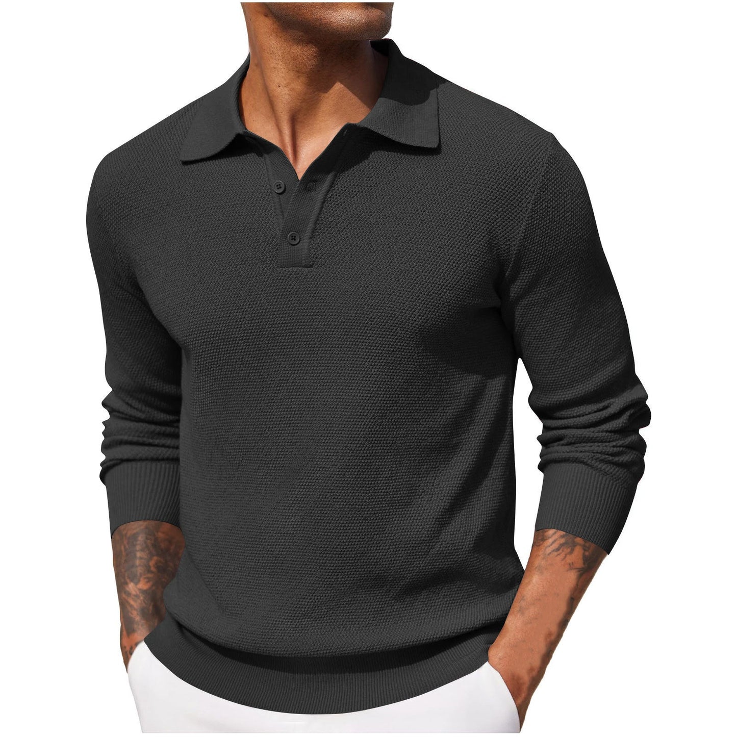 Fall Outfits Soft Menswear Knit Polo Shirts