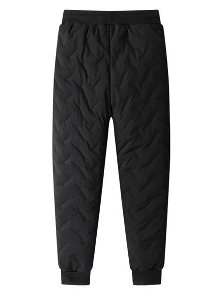 Men's Warm Fleece-Lined Straight-Leg Jogger Pants with Zipper Pockets