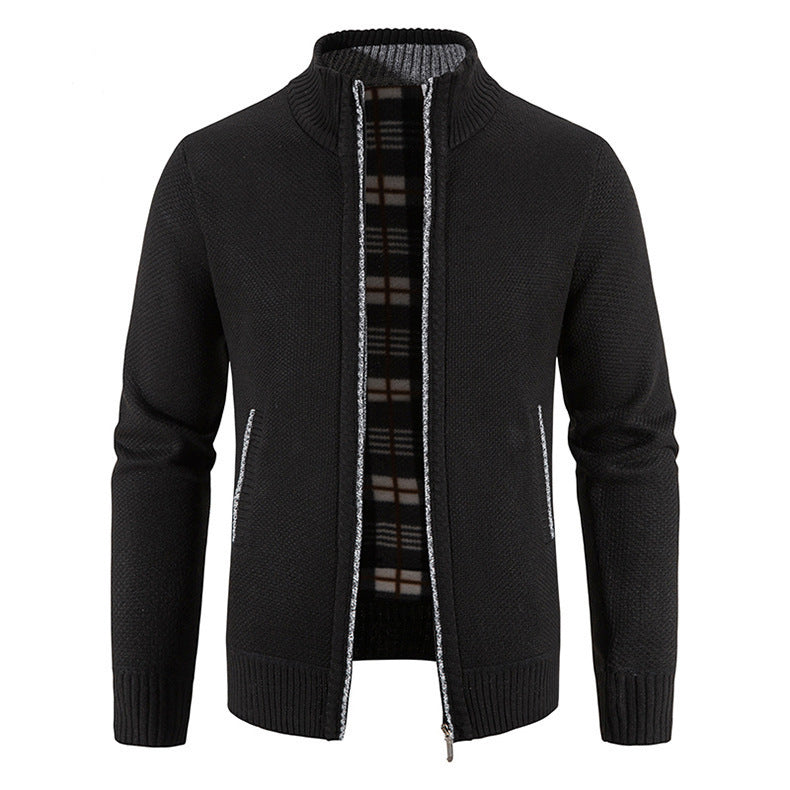 GGT Men's Winter Jacket Pocket Zipper Mock Neck  Jacket