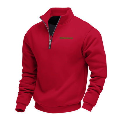Men's Solid Half Zip Up Sweatshirt Loose Casual Long Sleeve