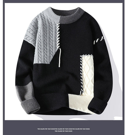 GGT Round neck sweater for men, autumn and winter fashion,versatile, casual, and warm knitted sweater