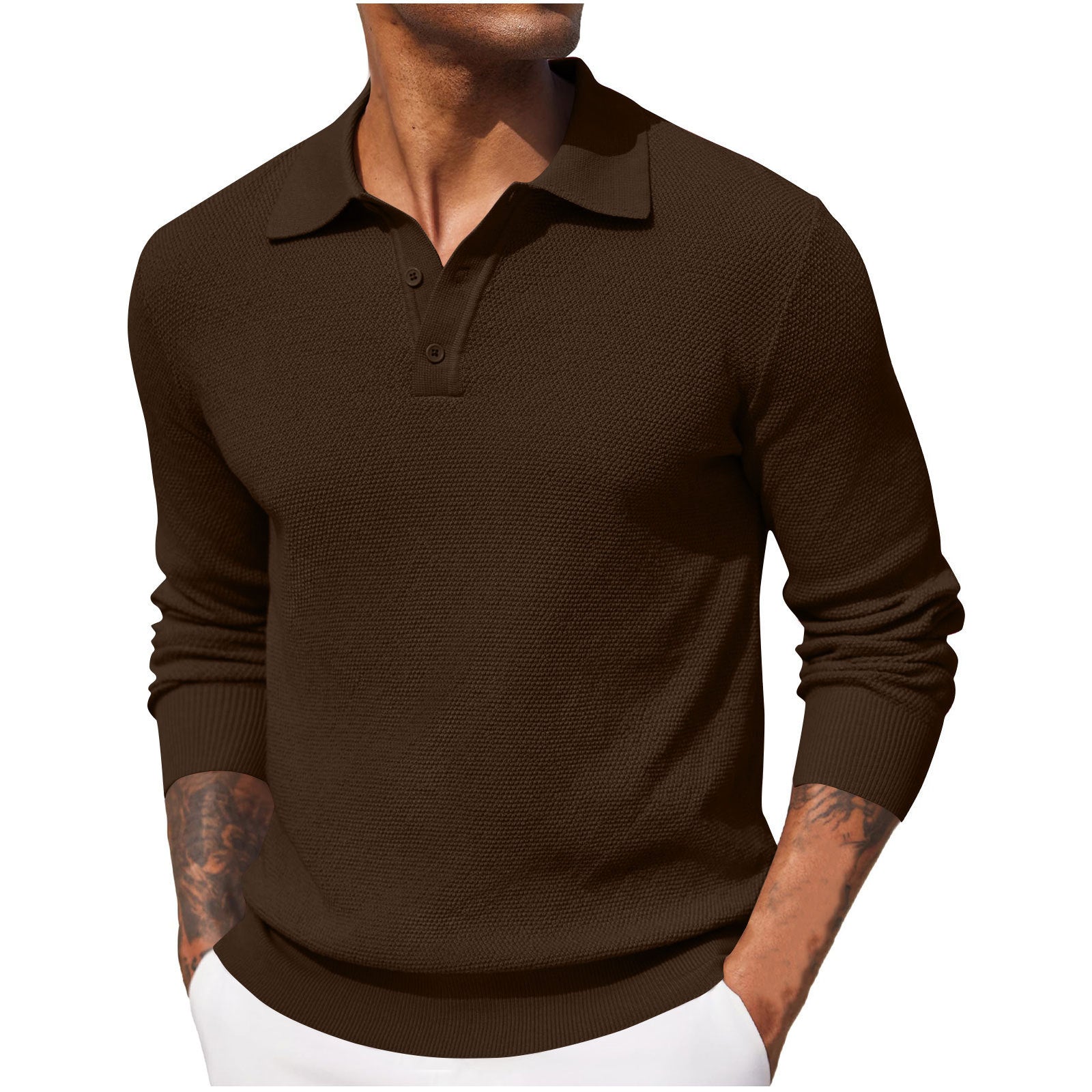 Fall Outfits Soft Menswear Knit Polo Shirts