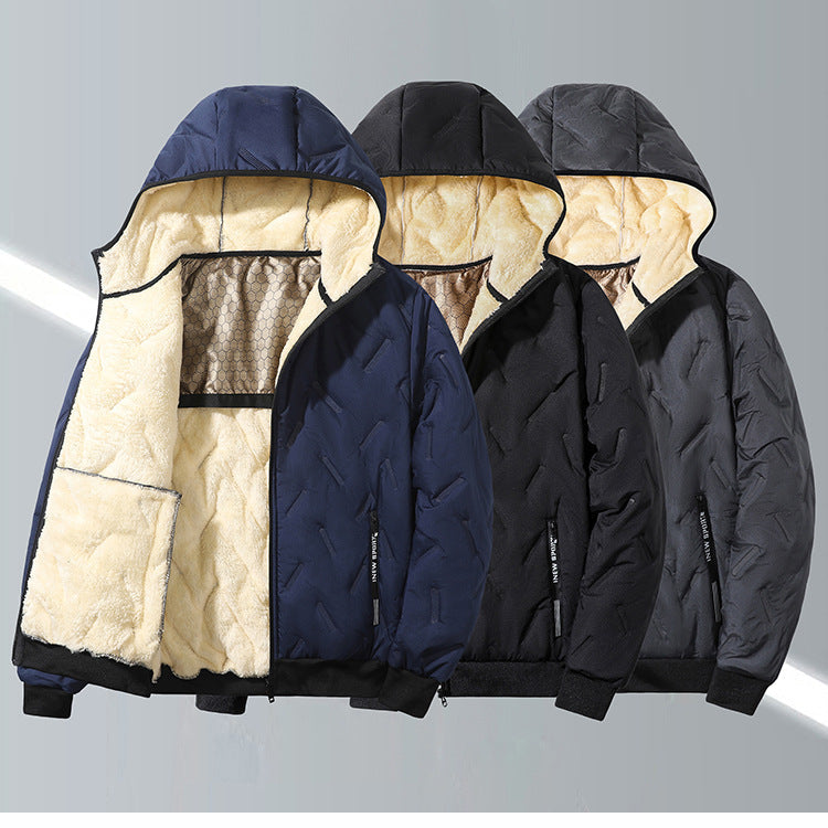 GGT Men's Winter Warm Jacket with Fleece Lining Polyester Fiber Material Coats