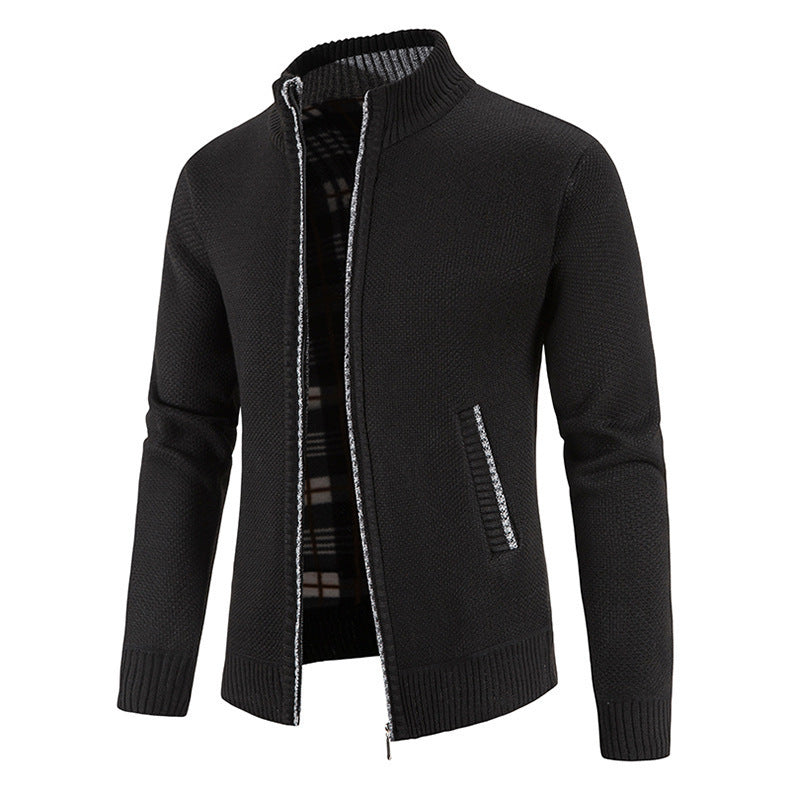 GGT Men's Winter Jacket Pocket Zipper Mock Neck  Jacket