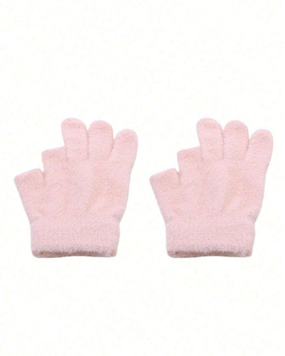 Riding Velvet Padded Five-finger Warm Imitation Mink Velvet Touch Screen Gloves