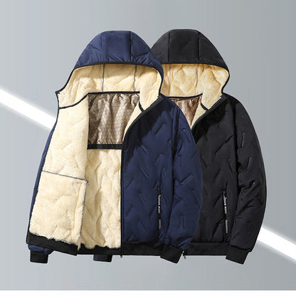 GGT Men's Winter Warm Jacket with Fleece Lining Polyester Fiber Material Coats