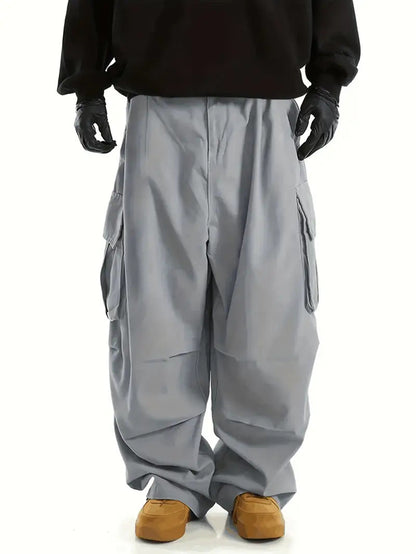 KZZ Loose Lightweight style Sports Pants Men Trousers Large pocket cargo casual trousers