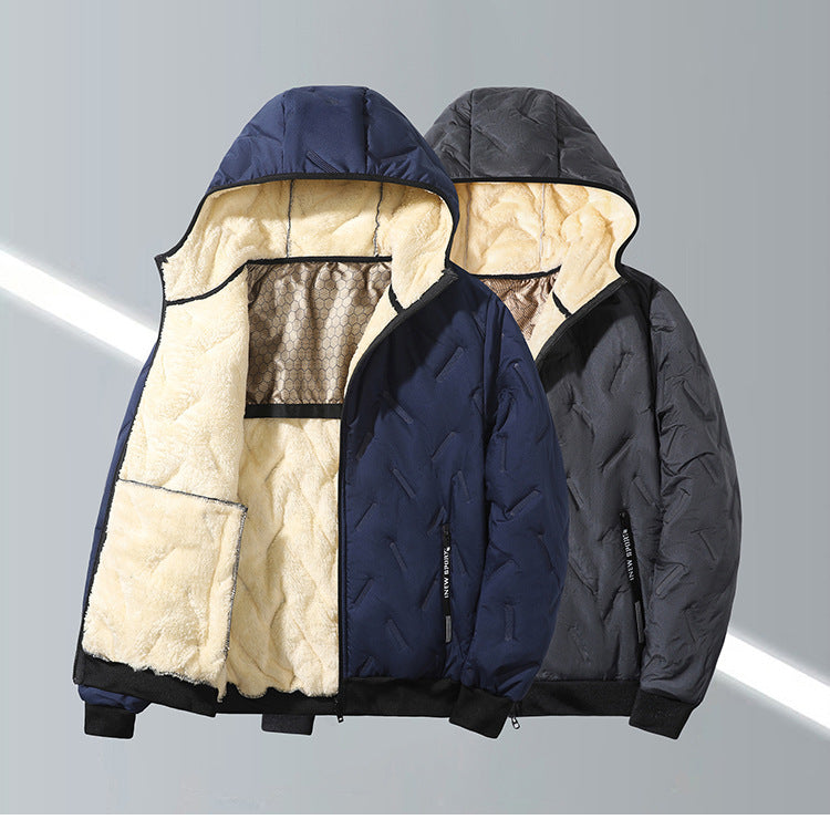 GGT Men's Winter Warm Jacket with Fleece Lining Polyester Fiber Material Coats