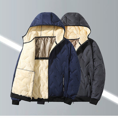 GGT Men's Winter Warm Jacket with Fleece Lining Polyester Fiber Material Coats