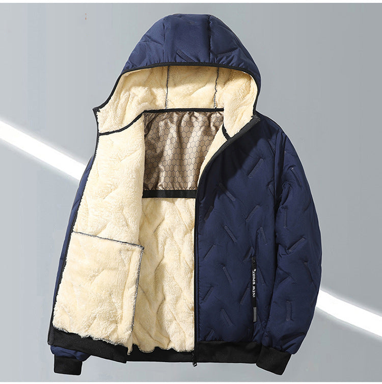 GGT Men's Winter Warm Jacket with Fleece Lining Polyester Fiber Material Coats