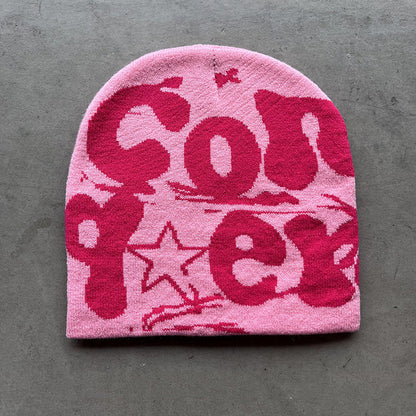 Woolen Knitted Letter Jacquard Beanie