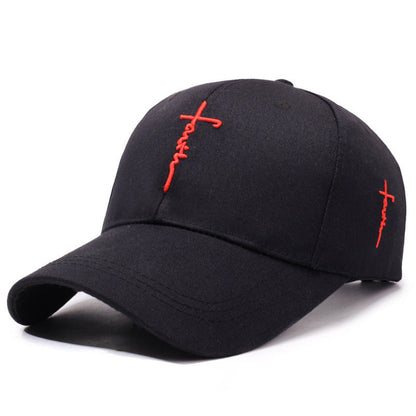 Embroidered English Cross Sword Casual Baseball Cap