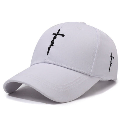 Embroidered English Cross Sword Casual Baseball Cap